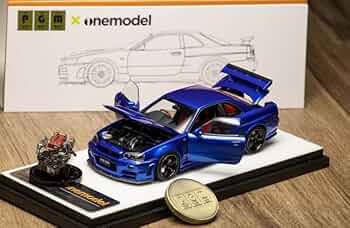 Nismo Nissan Skyline GT-R R34 ミニカー 1/43 Kyosho Nissan Skyline GT-R R34 NISMO 1/43 Resin Model (Grey